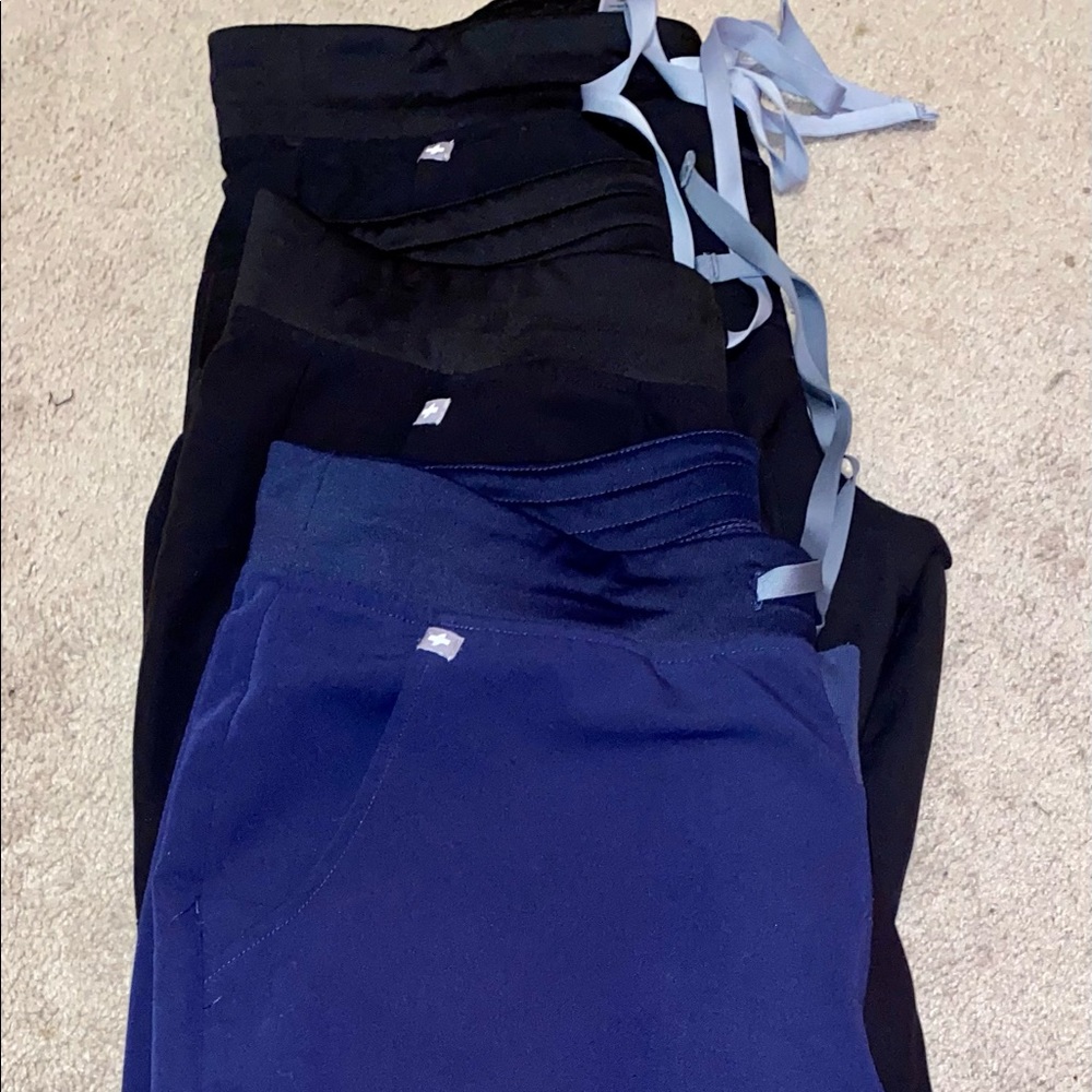 Three pair of Fig Zamora joggers